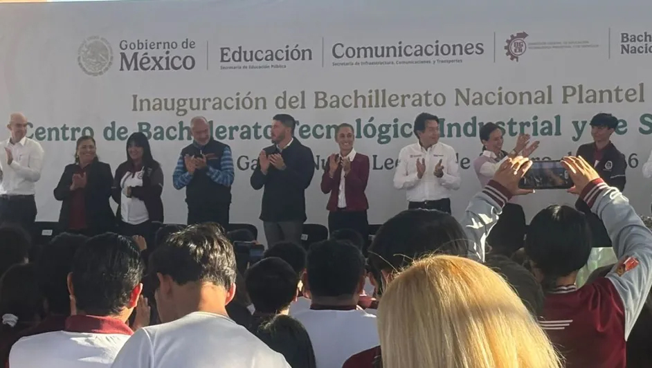 Inaugura Sheinbaum CBTIS 299 en García, Nuevo León