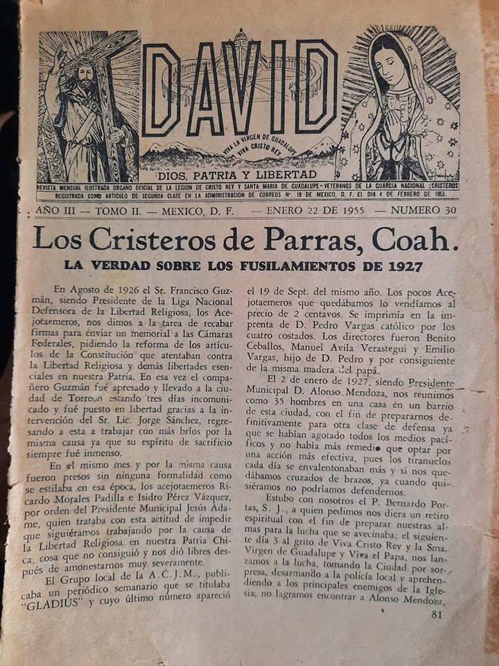 Fusilaron a parrenses durante la Cristiada