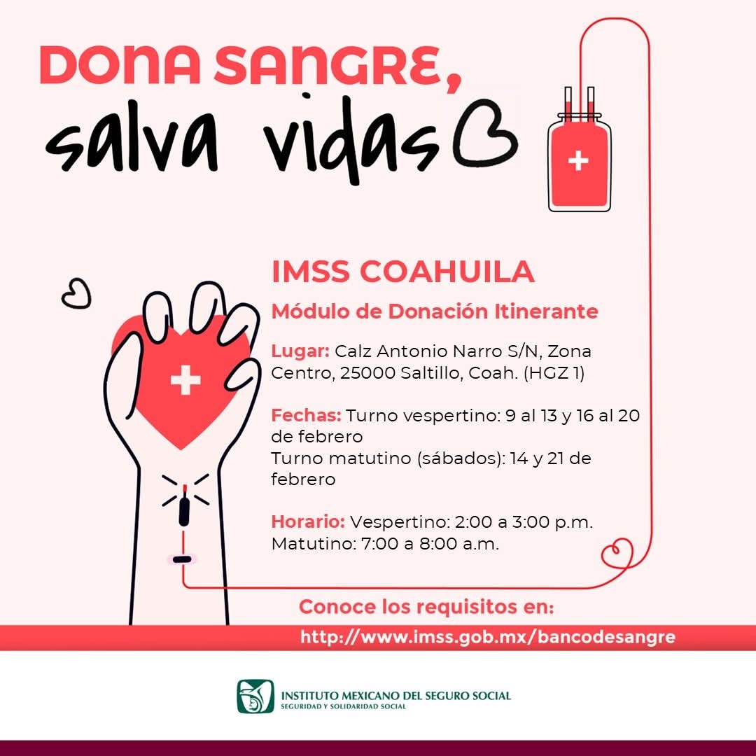 Invita IMSS a donar sangre
