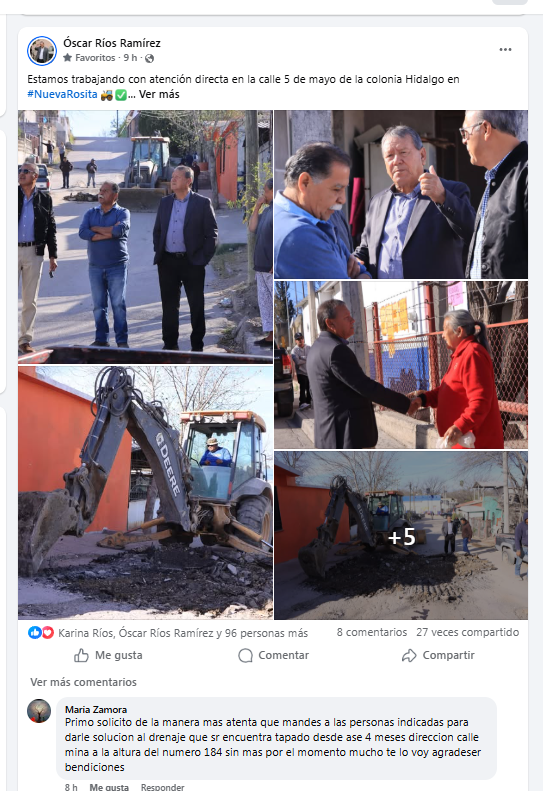 Presume “lamparitas” y le reclaman drenaje