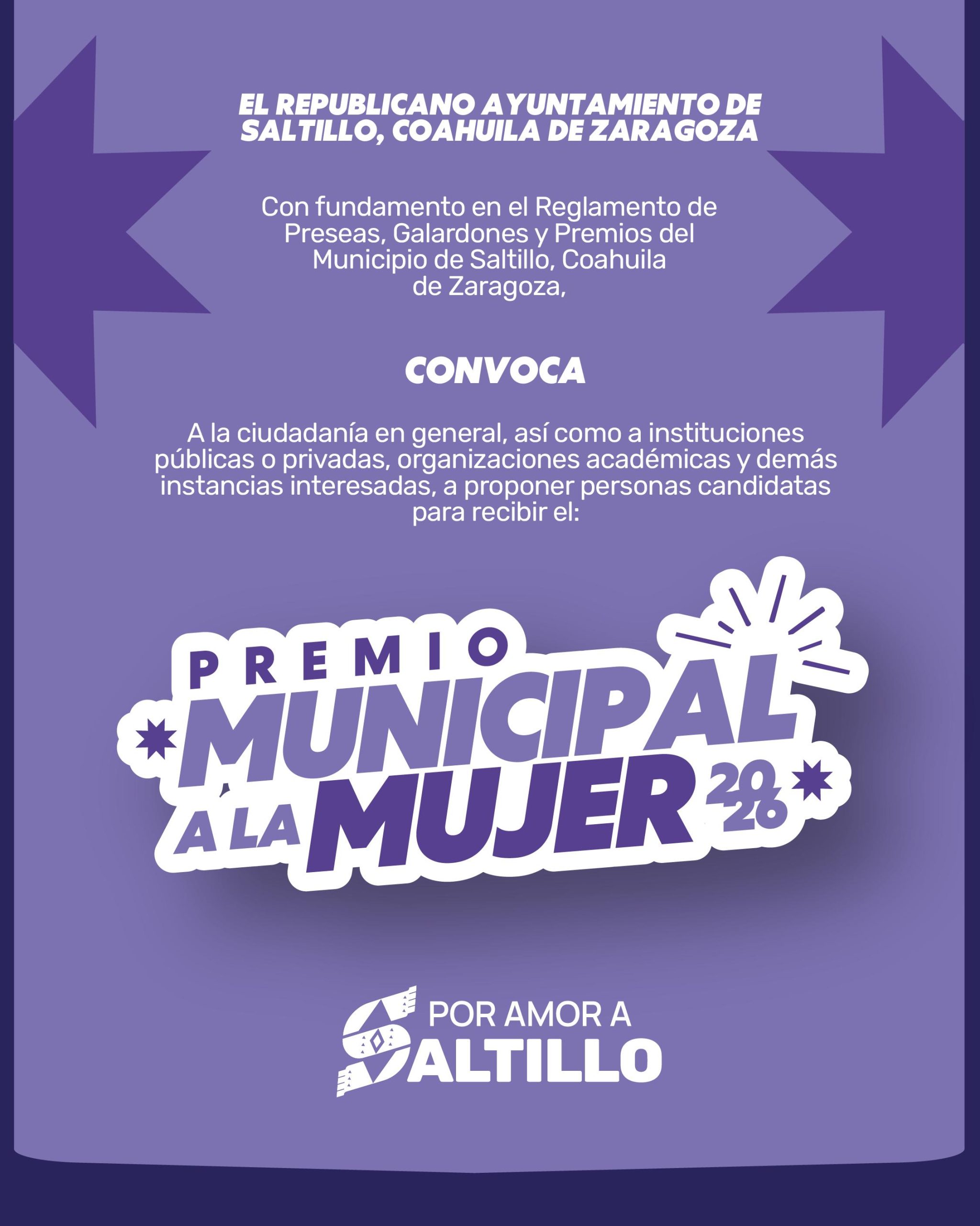 Convocan a proponer candidatas para el Premio Municipal a la Mujer 2026