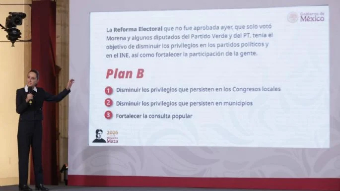 Ante fracaso a reforma electoral, presenta Sheinbaum su “Plan B”