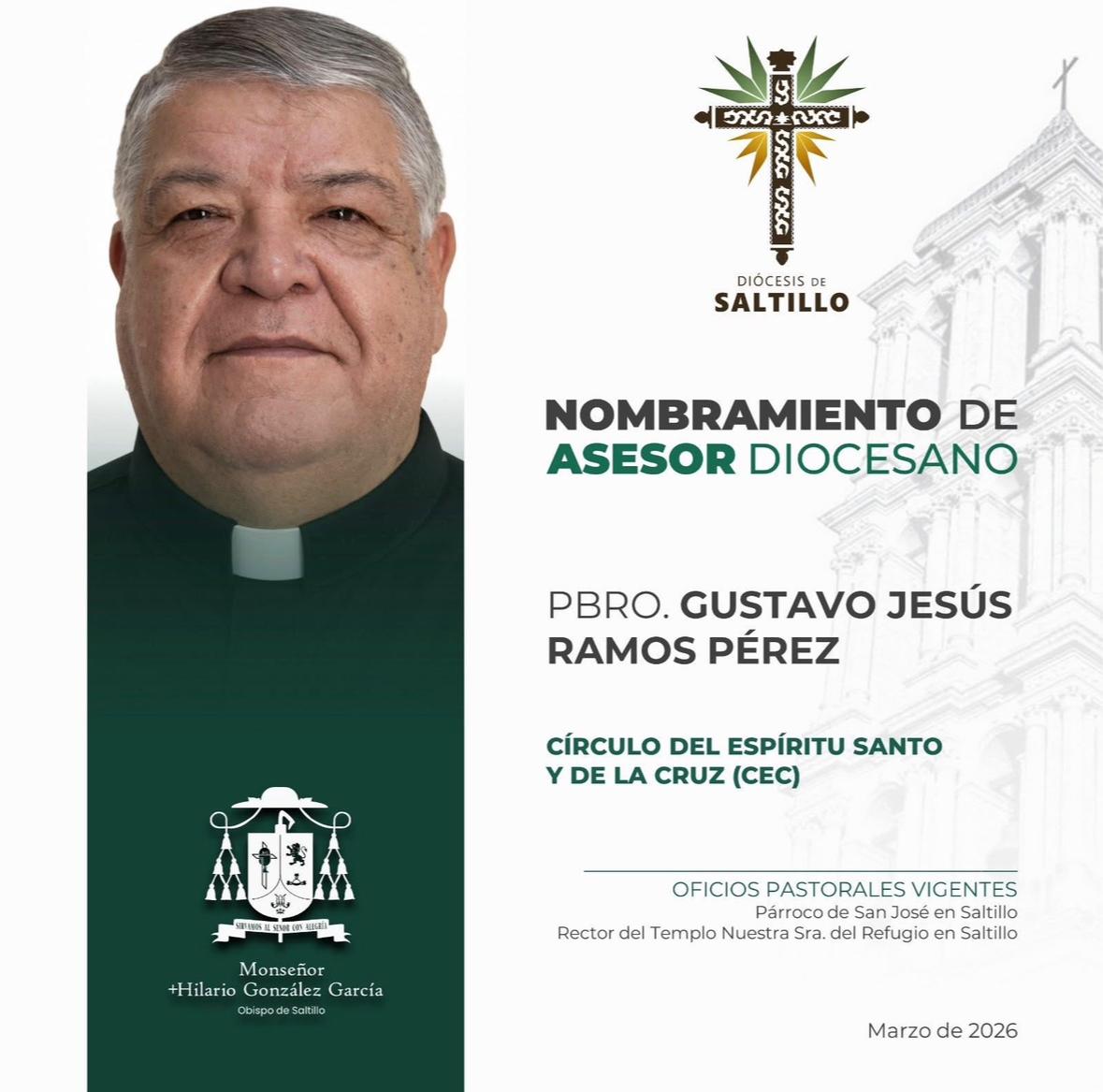 Nombran Asesor Diocesano del Círculo del Espíritu Santo