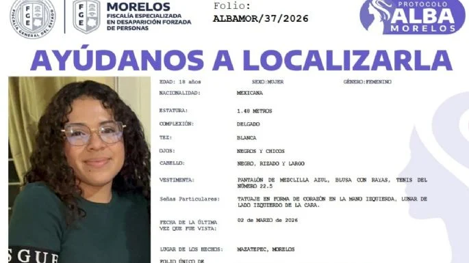 Confirman que cu3rpo localizado en Coatetelco es Karol Toledo Gómez, alumna de la UAEM