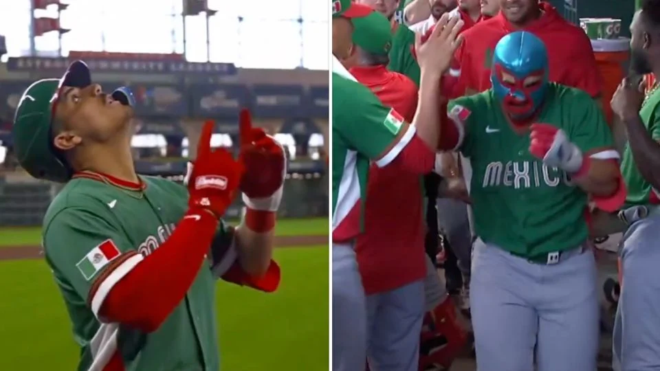 “¡Nachooo!”: Ignacio Álvarez conecta el primer jonrón de México en el Clásico Mundial de Beisbol y celebra con máscara de luchador