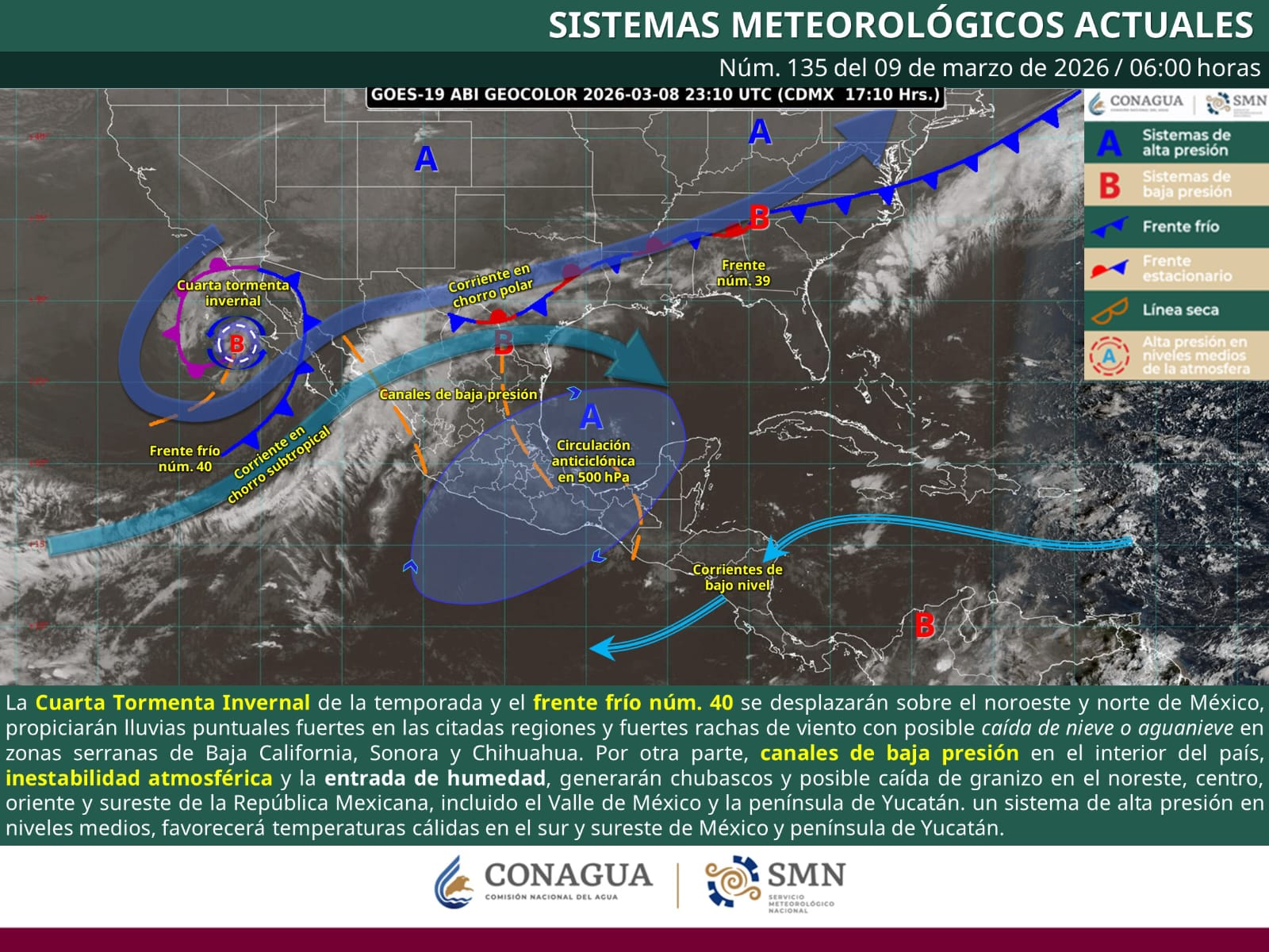 SE PREVÉN LLUVIAS, VIENTOS INTENSOS Y POSIBLE GRANIZO EN COAHUILA