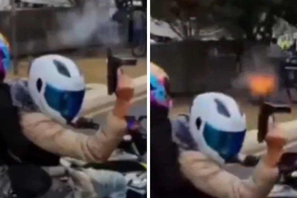 Dispara motociclista metralleta corta en Paseo de la Reforma