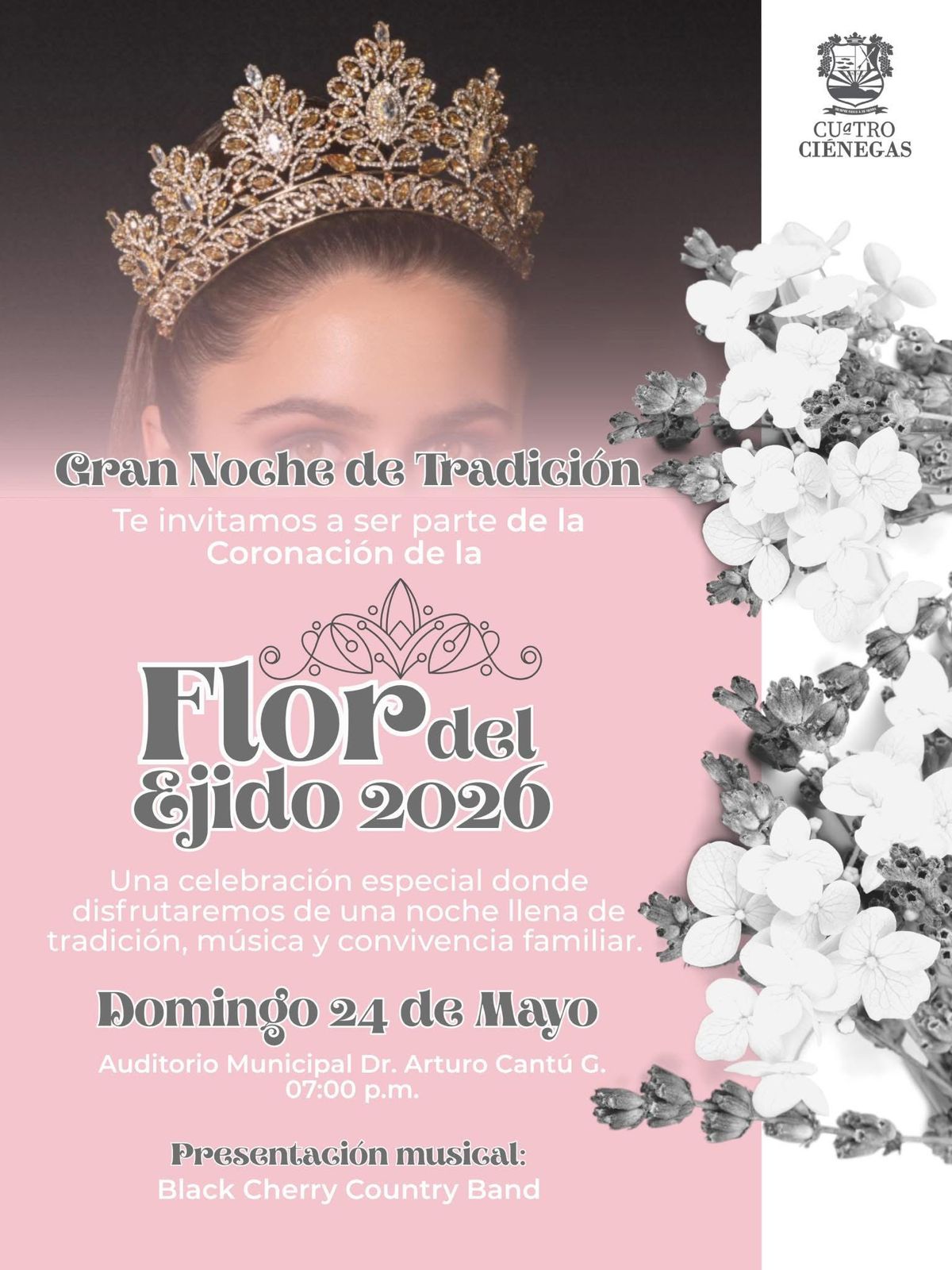 Invita a Coronación de la Flor del Ejido 2026