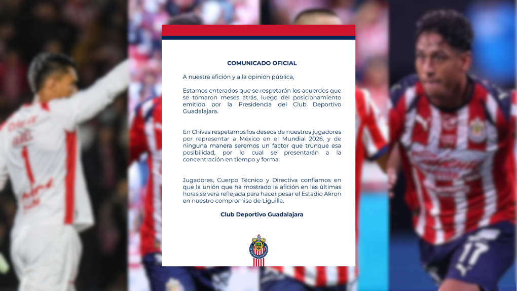 Chivas asegura que los seleccionados rojiblancos llegarán a tiempo a la concentración del Tri