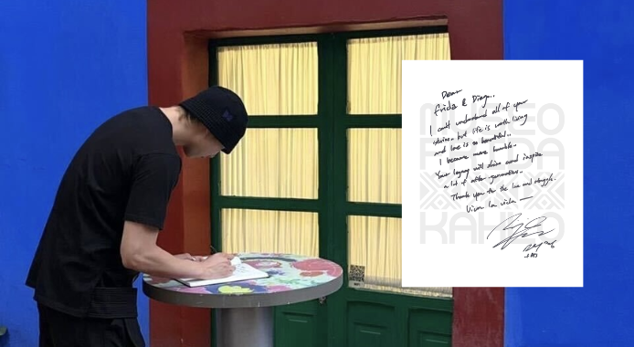 RM, integrante de BTS, visitó la Casa Azul y dedicó mensaje a Frida Kahlo y Diego Rivera