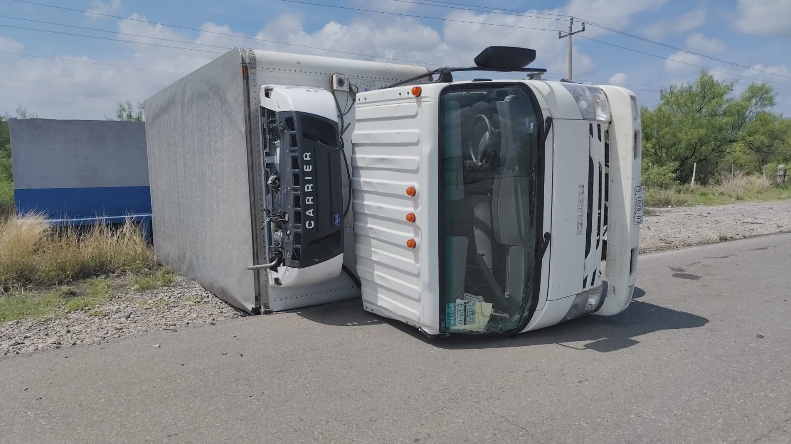 ¡Por esquivar un burro! Camión se accidenta y deja dos heridos