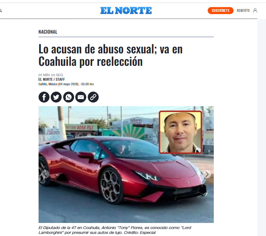Presentan ante Sheinbaum pruebas contra Tony Flores