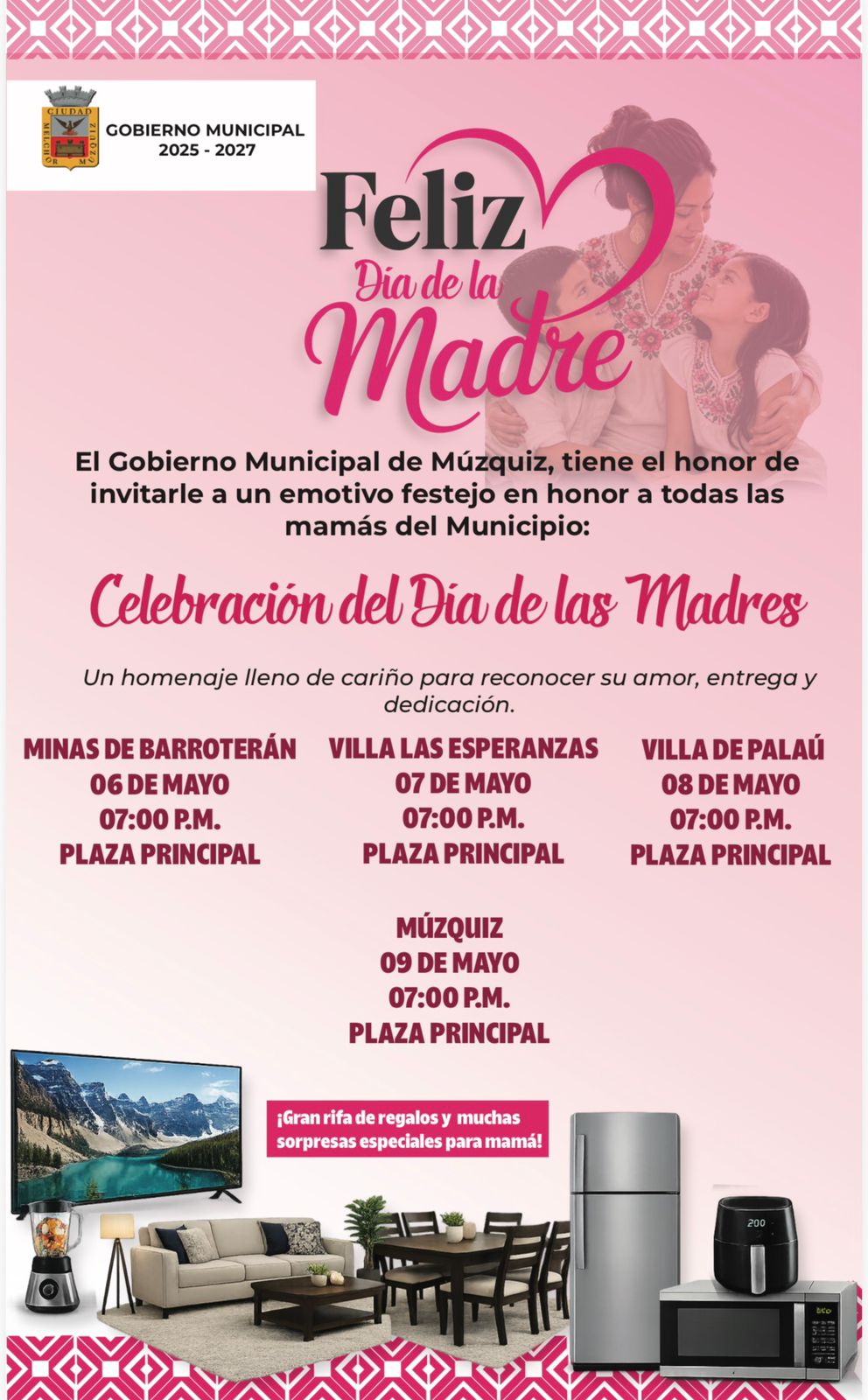 Festejarán a madres de Múzquiz y de villas