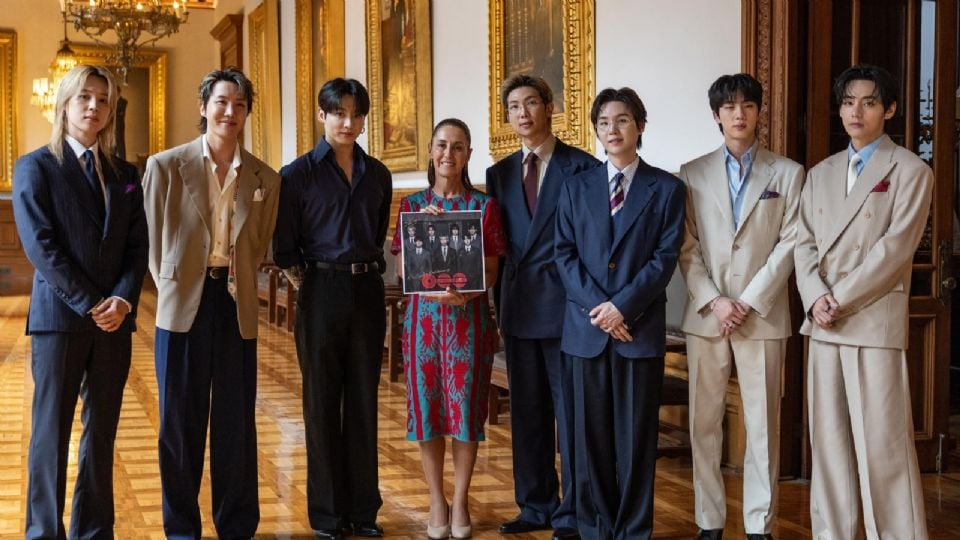 BTS publica video de su visita a Sheinbaum en Palacio Nacional durante el «Arirang Tour» en México