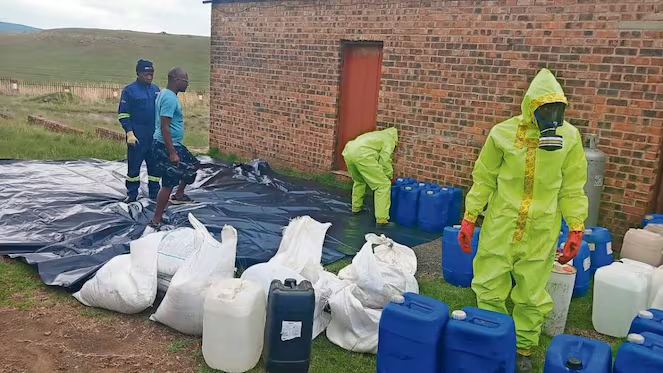 Desmantelan en Sudáfrica laboratorio de dr*gas; hay 11 detenidos, incluyendo 5 mexicanos