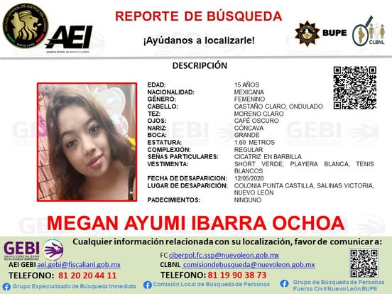 Desaparece adolescente de 15 años en Salinas Victoria, Nuevo León