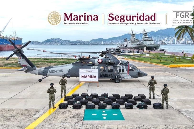 Asegura Semar 1.3 toneladas de droga frente a costas de Guerrero