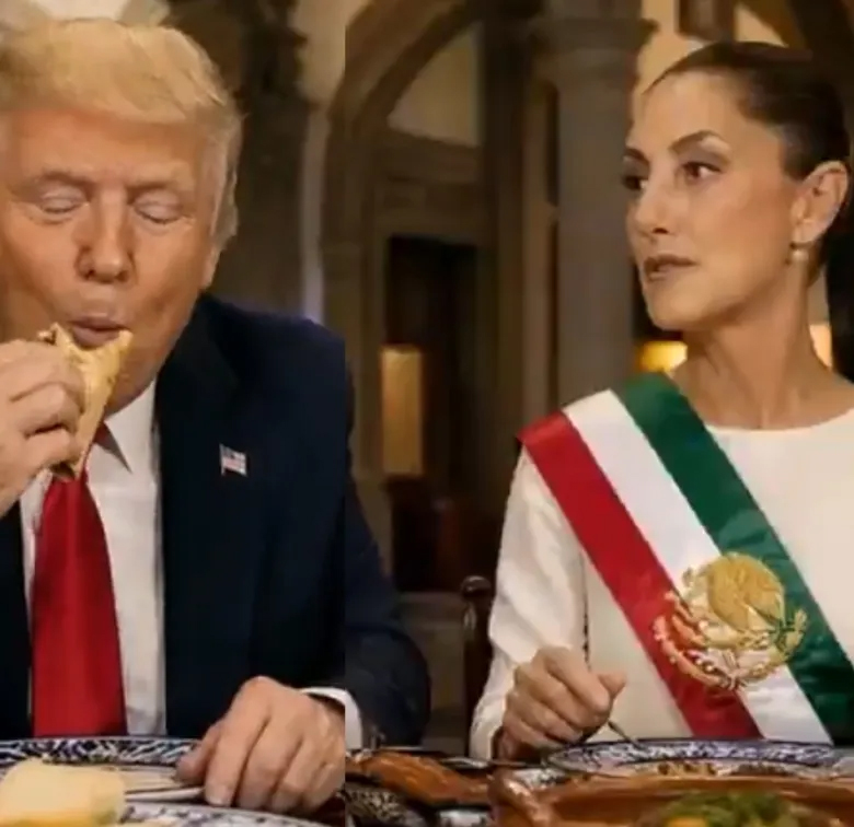 Come Trump tacos con Sheinbaum según la IA
