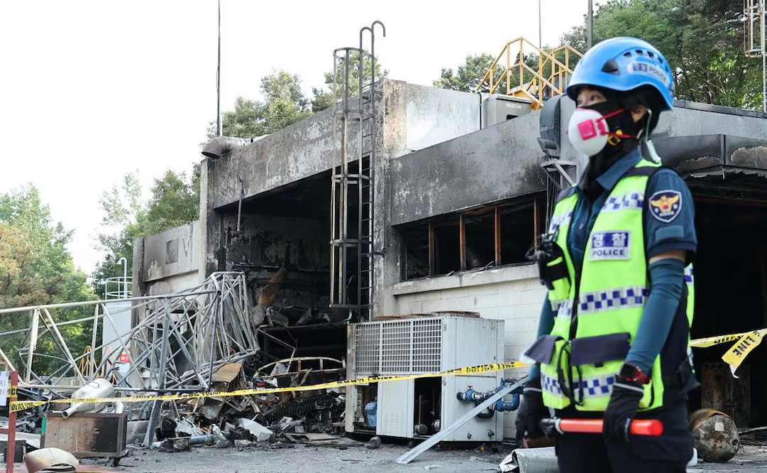 Explosión en planta aeroespacial deja 5 mu3rtos en Corea del Sur; director asume que ocurrió durante la creación de armas