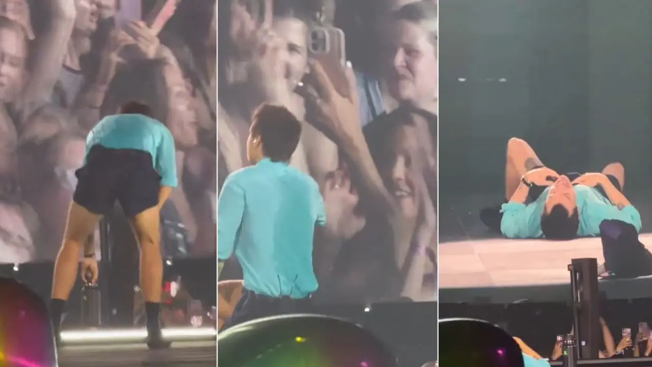 Alarma entre los fans de Harry Styles: el cantante se atraganta y se desploma en un concierto