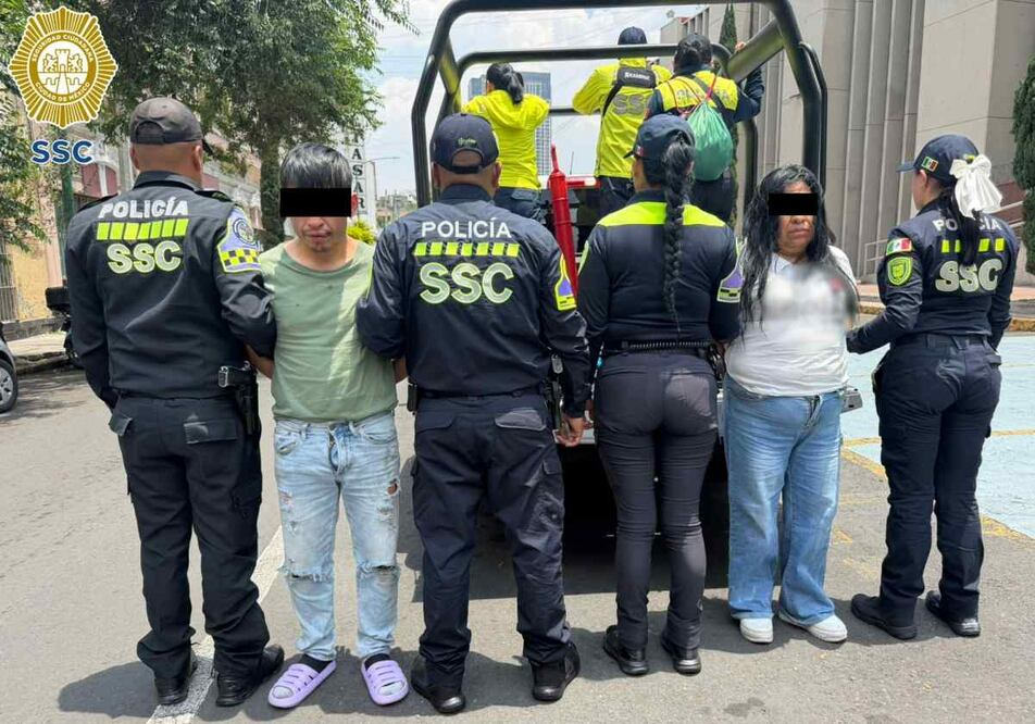 En medio del festejo mundialista, capturan a pareja con 13 celulares presuntamente robados en calles del Centro Histórico; son llevados al MP