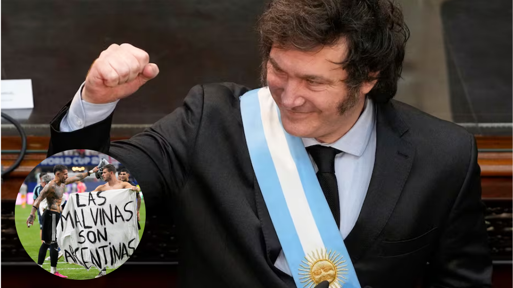 Milei considera «válido y lícito» el despliegue de pancarta por las Malvinas en semifinal del Mundial; «las vamos a recuperar», dice