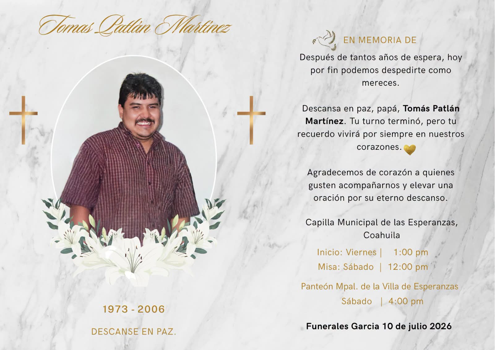 Velan a Tomás Patlán