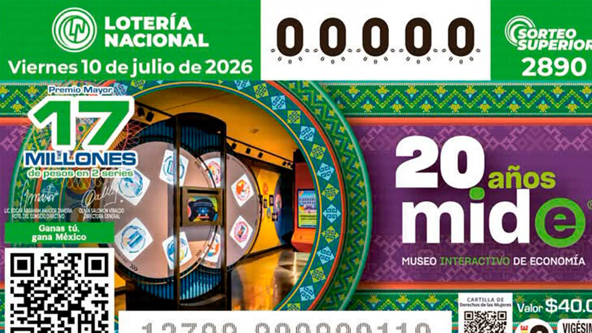 Cae en Saltillo Premio del Sorteo Superior 2890 de la Lotería Nacional