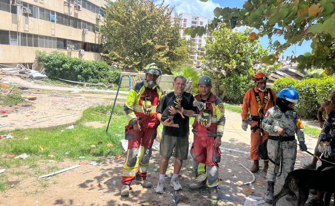 Ejército rescata con vida a perrita «Sarita» entre los escombros en Venezuela; dueño del can sigue buscando a su hija