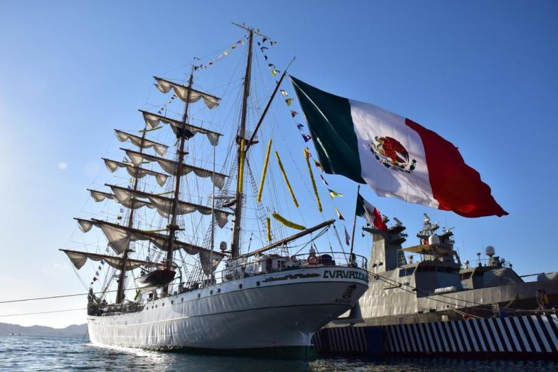 Buque Cuauhtémoc reanuda su misión naval; hará una travesía de 92 días en la mar